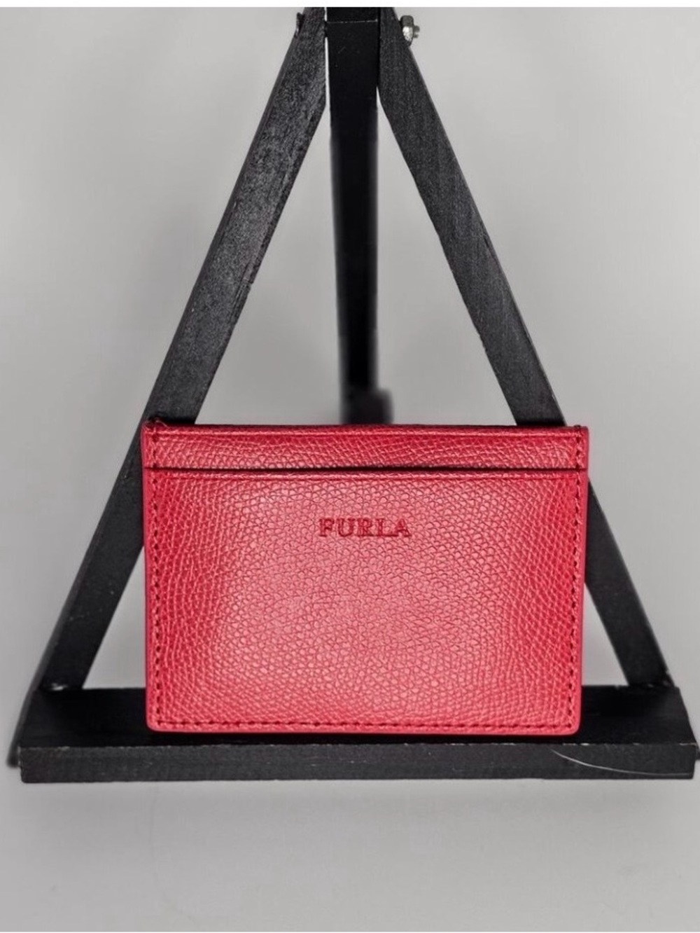Furla CAMELIA Red Textured Leather Card Holder/Wallet ( NWOT)